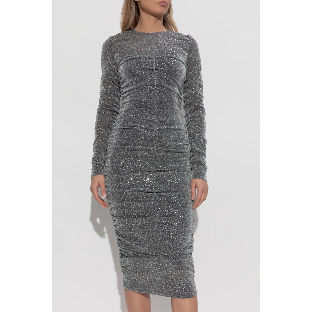 Dolce & Gabbana Paillettenjurk met draperie Gray Dames
