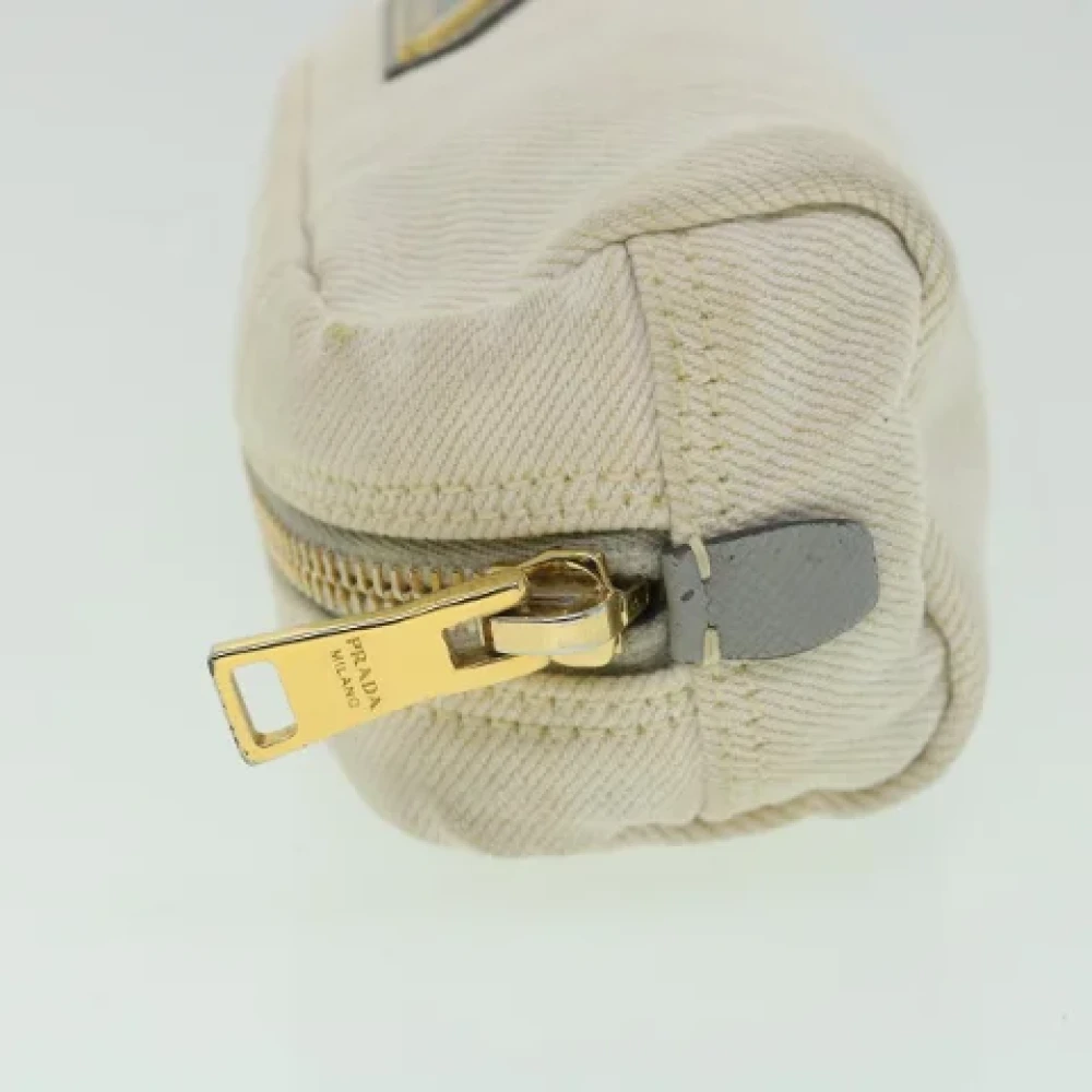 Prada Vintage Pre-owned Canvas pouches White Dames
