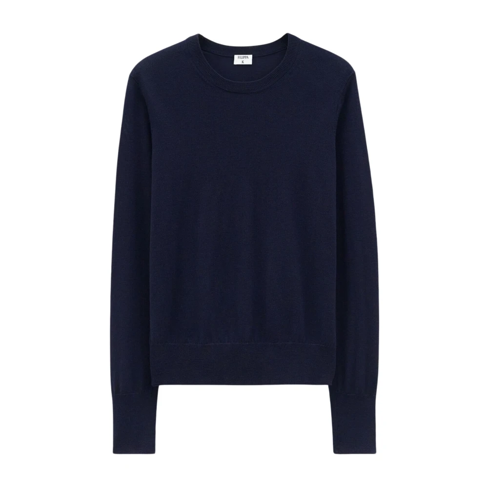 Filippa K Merino R-Neck Sweater Blue Heren
