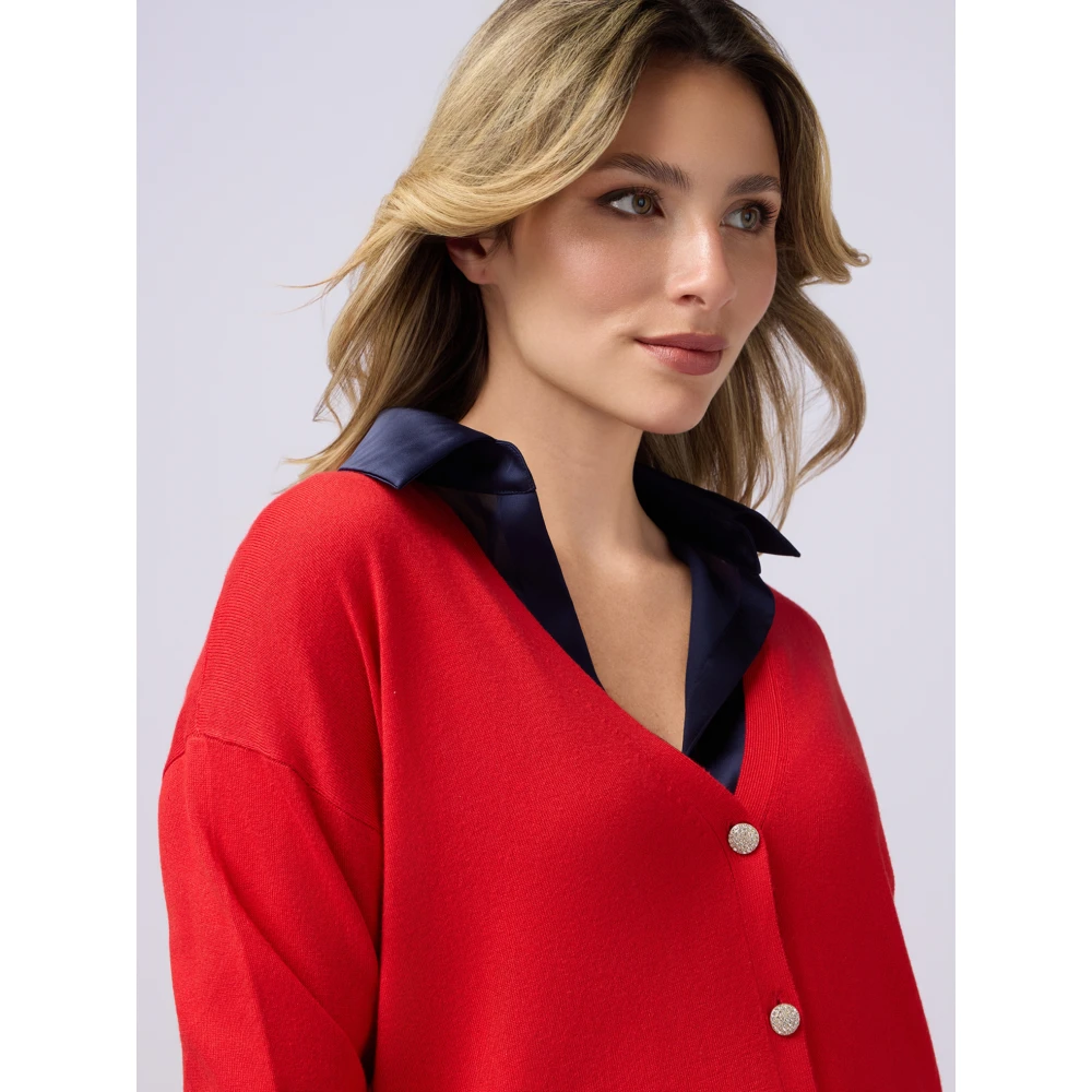 Oltre Vest in viscosemix met sierknopen Red Dames