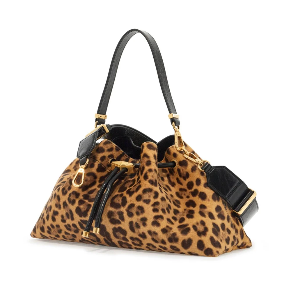Jimmy Choo Luipaardprint Bucket Handtas Beige Dames