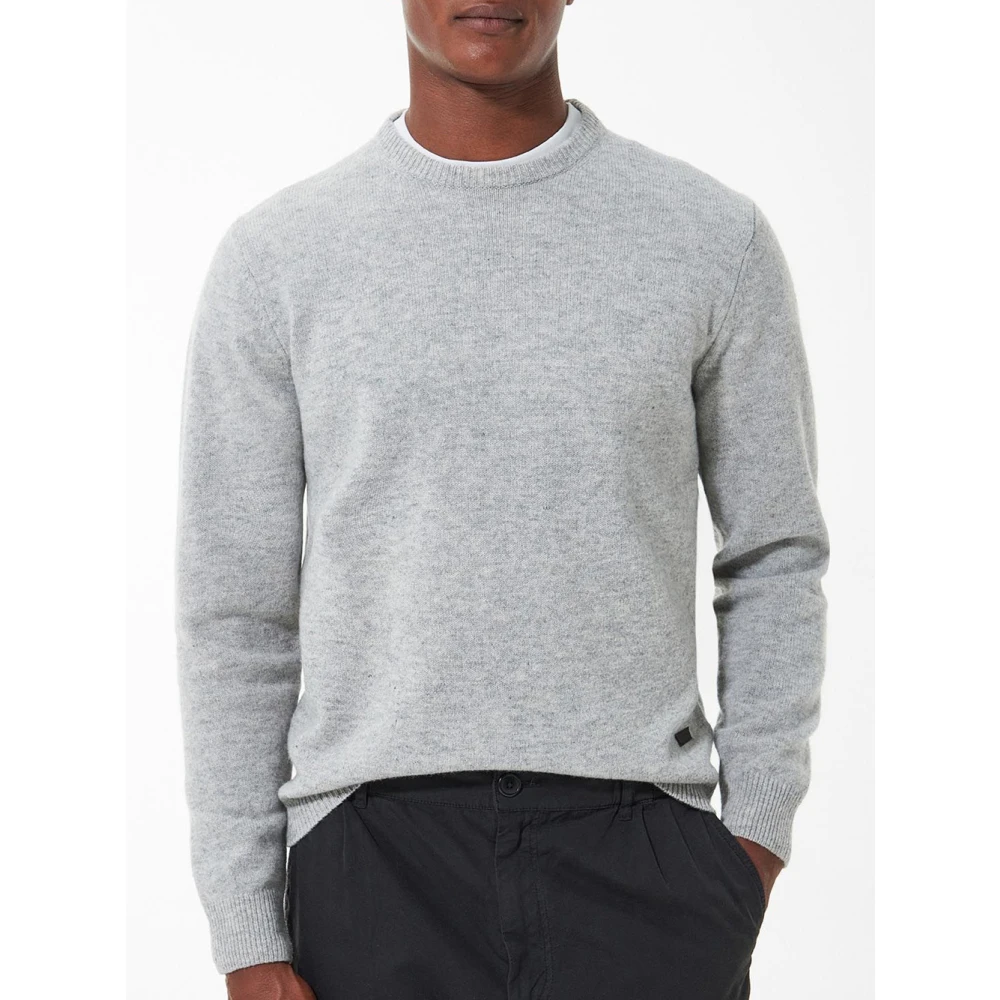 Barbour Essential Patch Crew Sweater Gray Heren