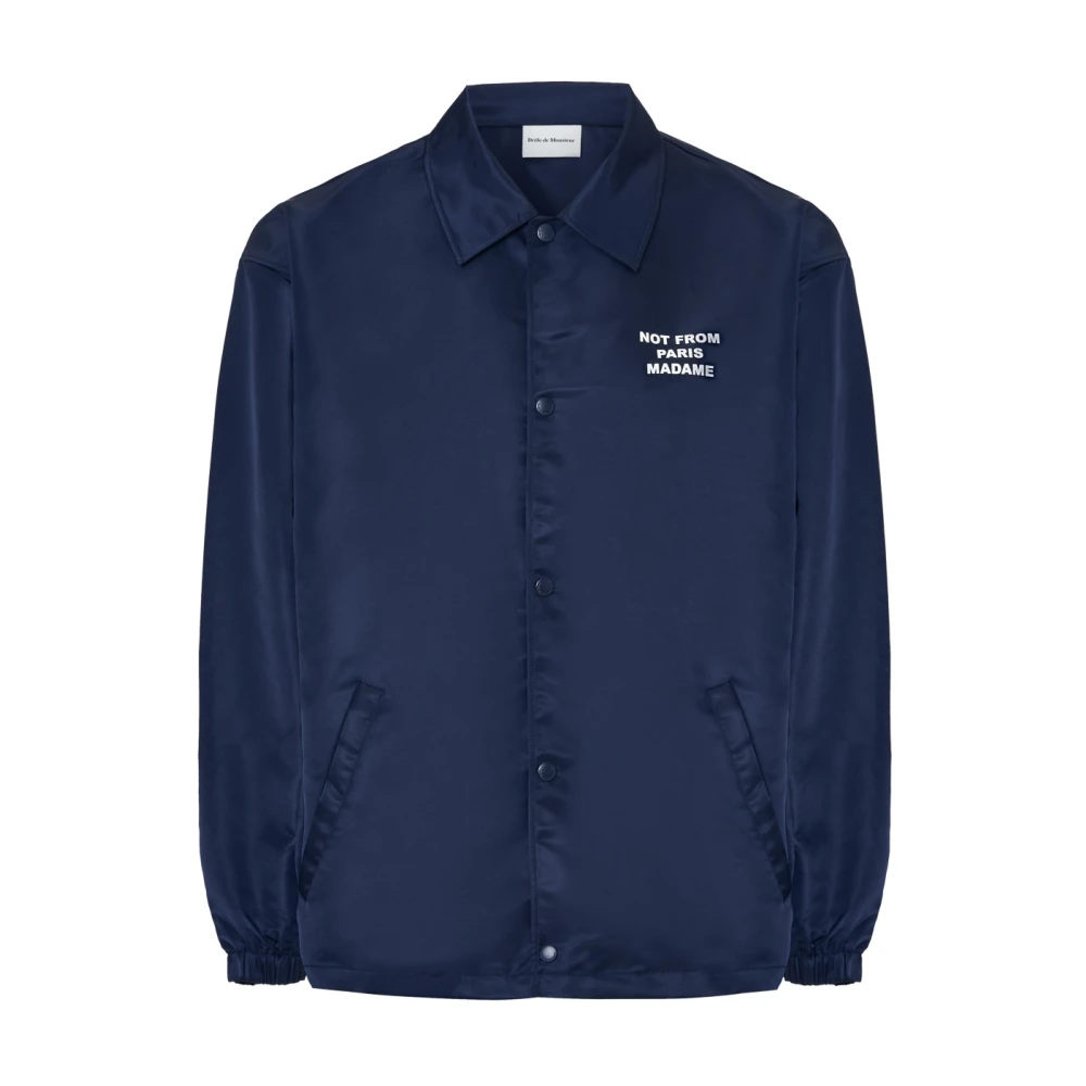 Drole de Monsieur Blauw Shirt met Print op de Rug Blue Heren