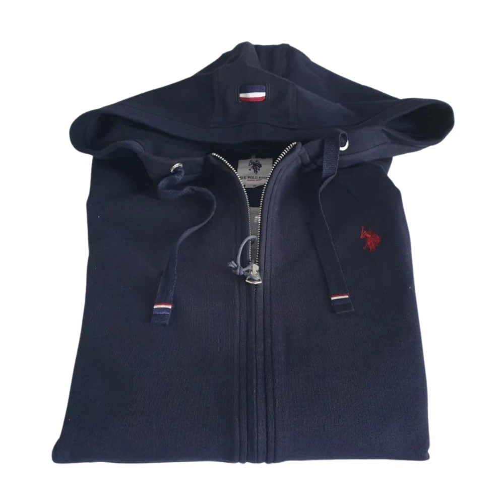 U.s. Polo Assn. Uomo Blu Full Zip Con Cappuccio - Immagine 2