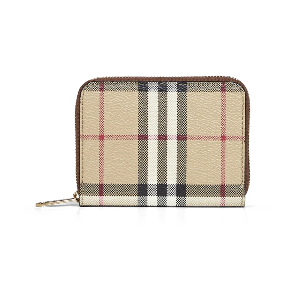 Burberry Wallets & Cardholders, Female, One Size, Small Check Zip Wallet Beige