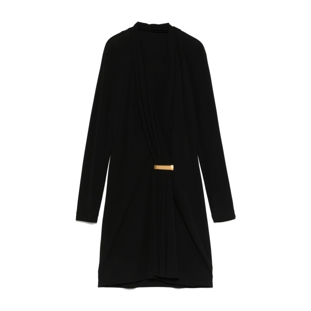 Tom Ford Zwarte V-hals Jurk met Lange Mouwen Black Dames