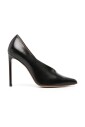 black-leather-asymmetric-pumps