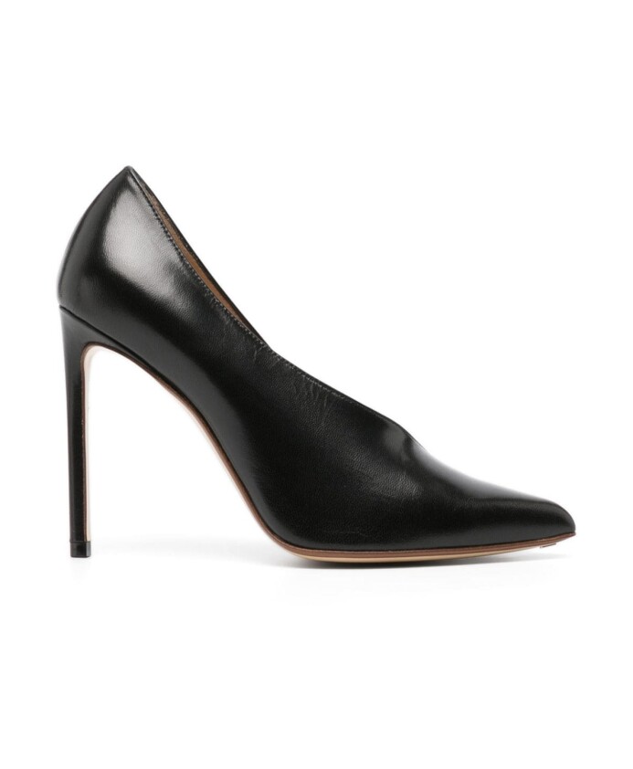 black-leather-asymmetric-pumps