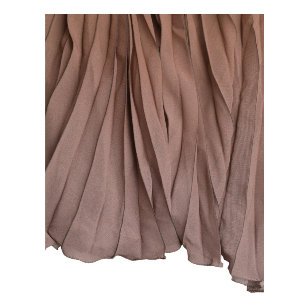 Dolce & Gabbana Bruine Geplooide Midi Rok Brown Dames