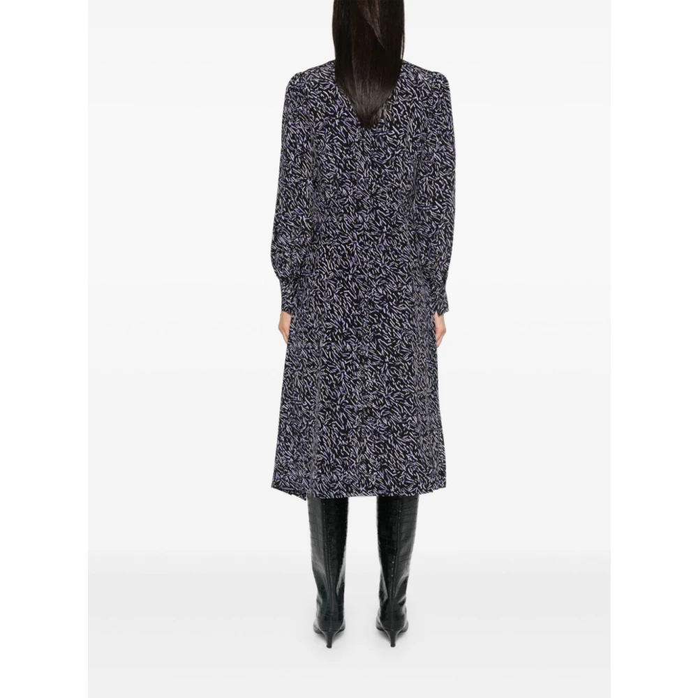 Karl Lagerfeld Jurk ML Zijde Zwart Print Zebra Malva Black Dames
