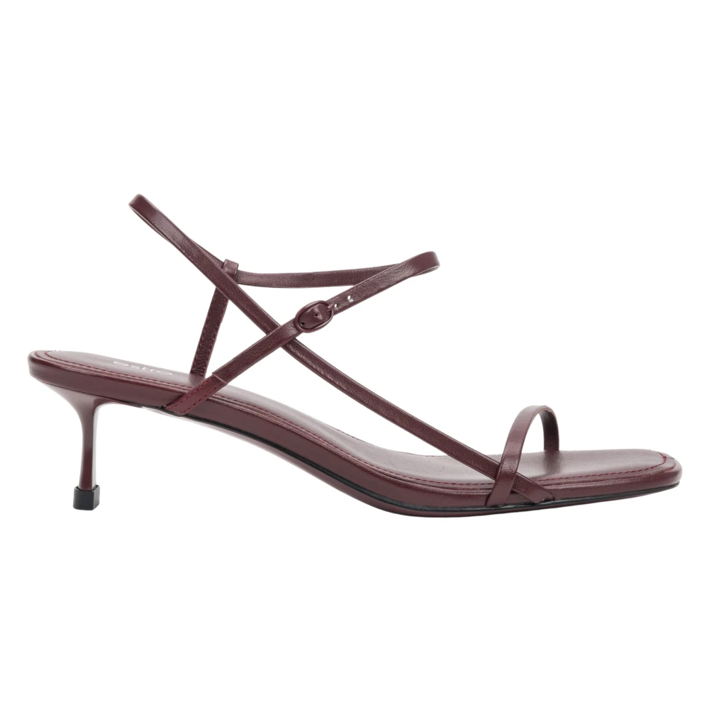 Estro Red High Heel Sandals, Female, 6 Uk, Low-Heeled Thin-Strap Sandal