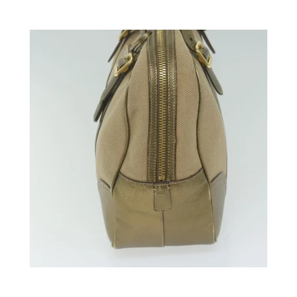 Prada Vintage Pre-owned Canvas handbags Beige Dames