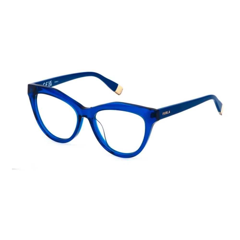 Furla Blauwe Brillenmonturen Vfu766 Zonnebril Blue Unisex