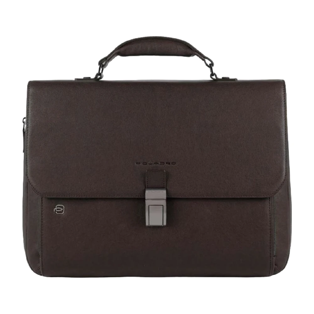 Piquadro Mörkbrun Handväska med Smart Tracker Brown, Unisex