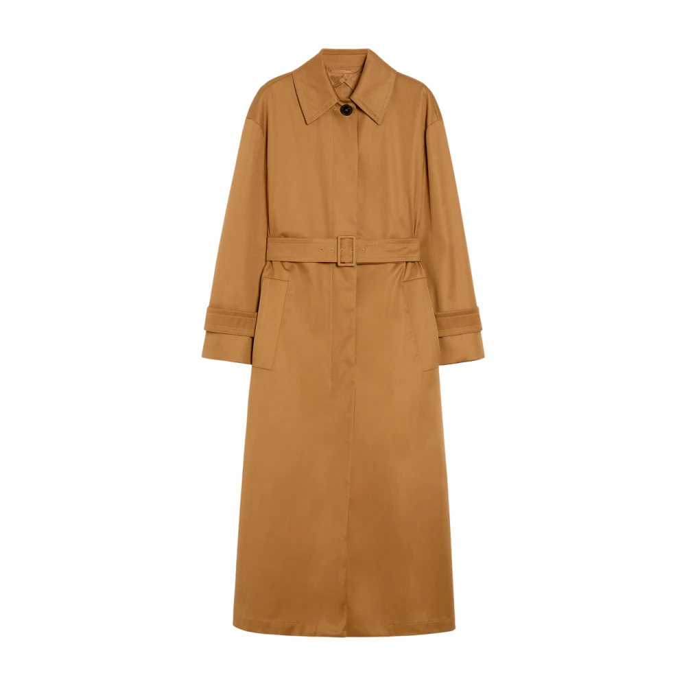 Max Mara Studio Brun Trenchcoat med Bälte Brown, Dam