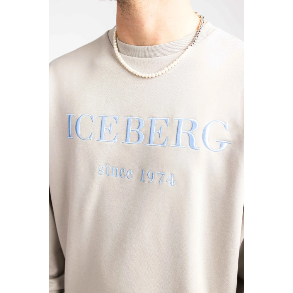 Iceberg Geborduurde Logo Sweater voor Heren Grijs Gray Heren