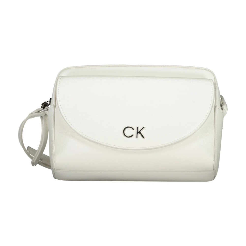 Calvin Klein Witte Schoudertas met Verstelbare Band White Dames
