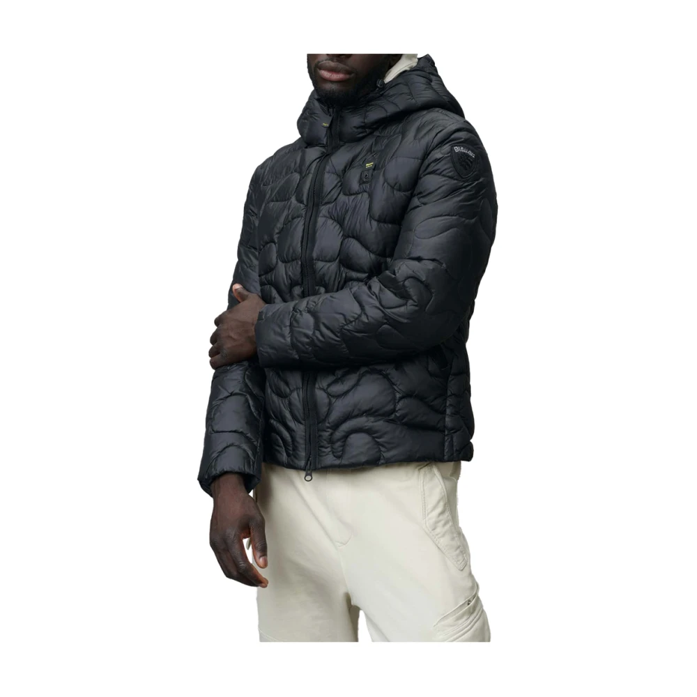 Blauer Zwarte Urban Jas Stijlvol Rits Zakken Black Heren