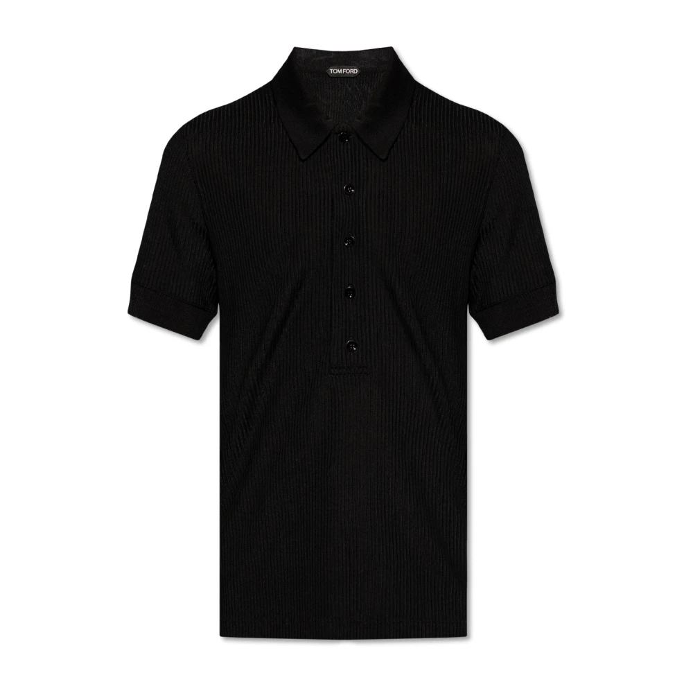 Tom Ford Geribbelde polo shirt Black Heren