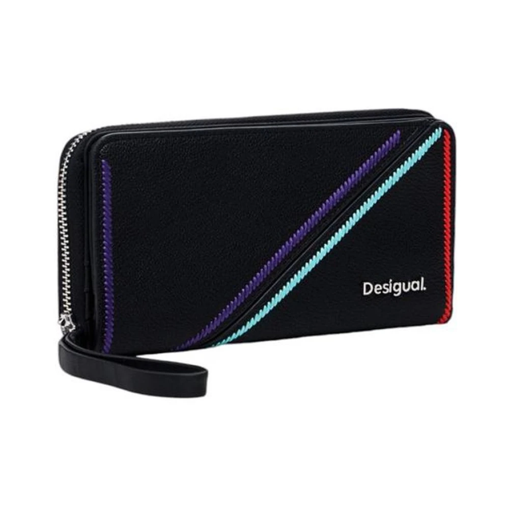 Desigual Stijlvol Zwart Polyurethaan Dames Portemonnee Black Dames