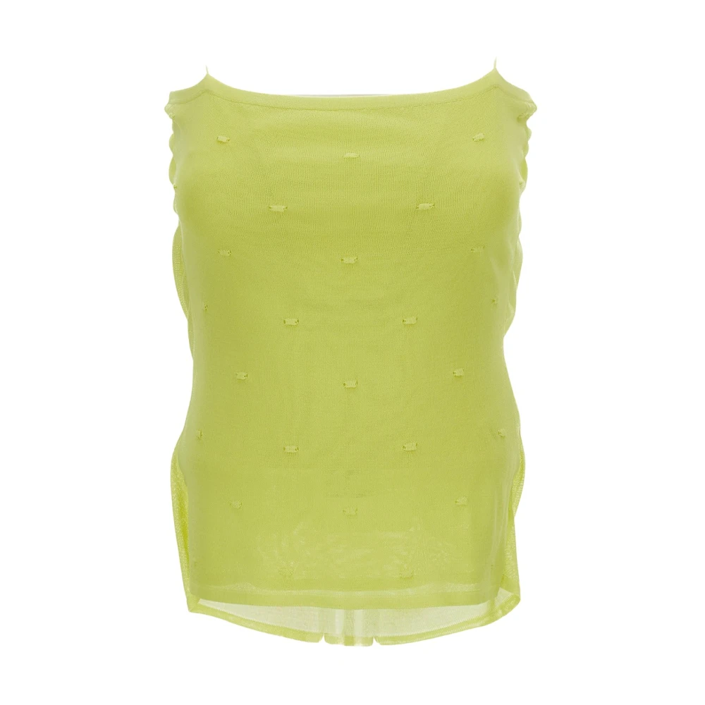 Jacquemus Women's Green Sleeveless Tops, Xs, Draped Tank