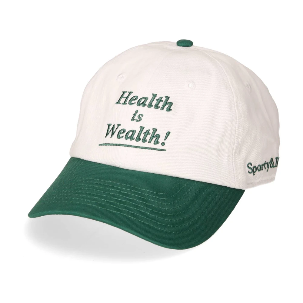 Sporty & Rich Gezondheid Is Rijkdom Pet Geborduurd Logo White Unisex