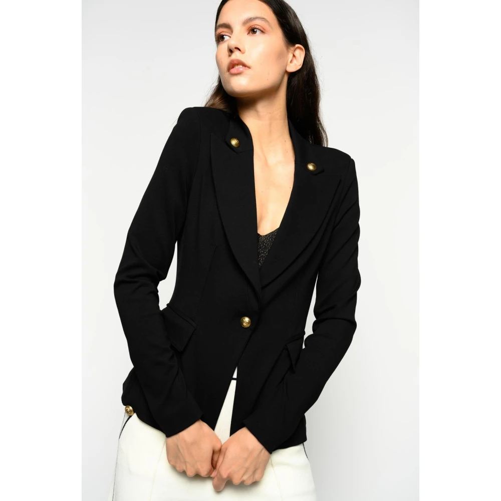 pinko Elegante Jas van Stof Black Dames