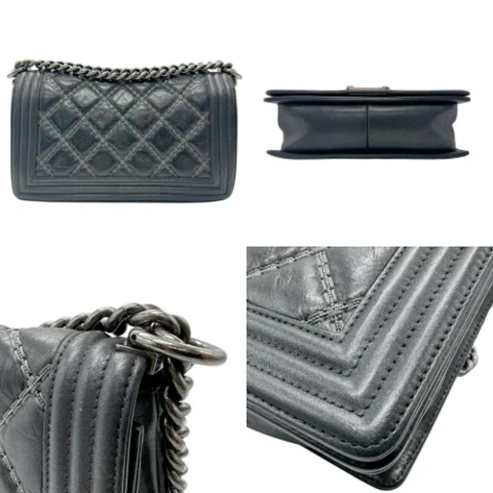 Chanel Vintage Pre-owned Leather chanel-bags Blue Dames