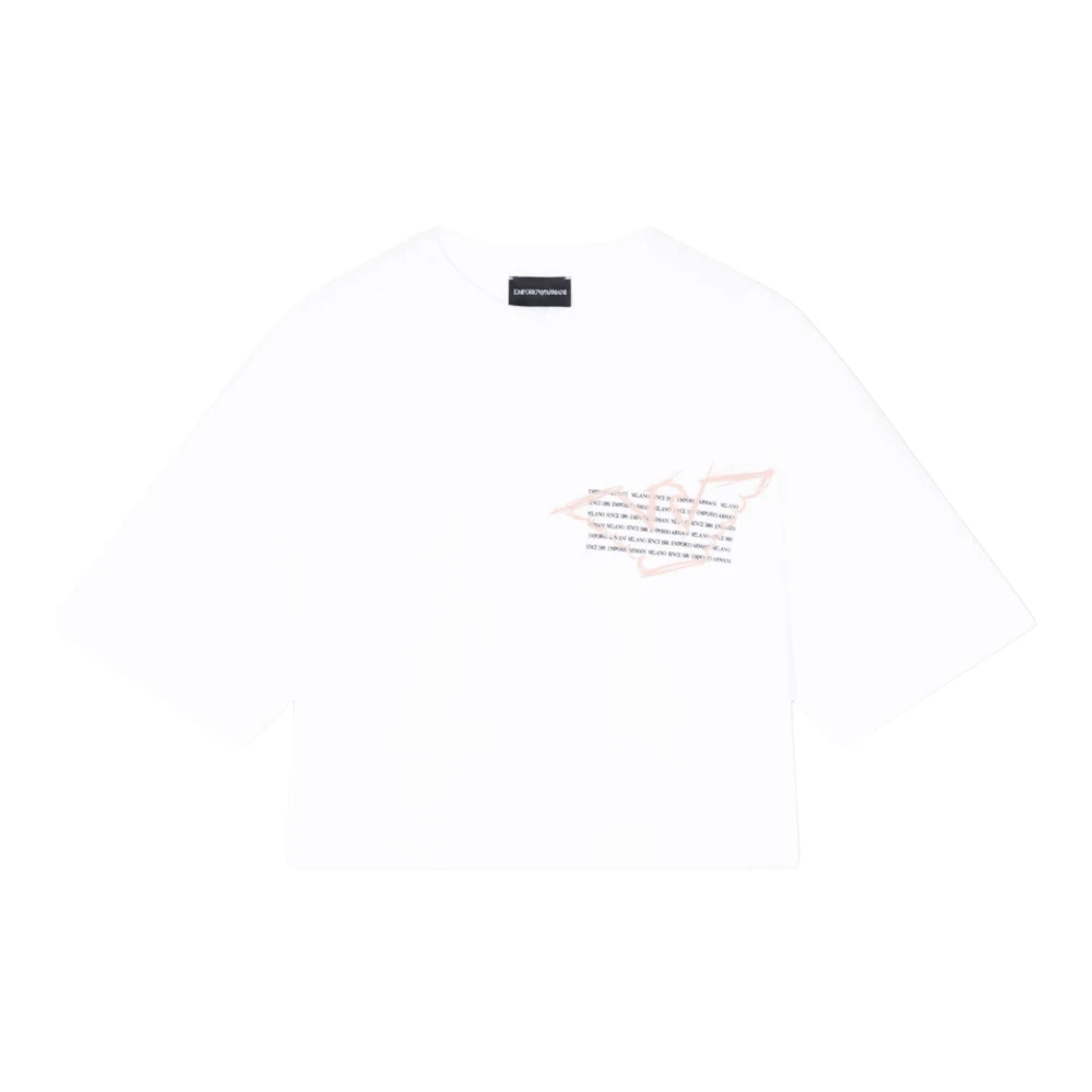 Emporio Armani Vrouw Wit Tops Dames, S, T-Shirt Met Korte Mouwen