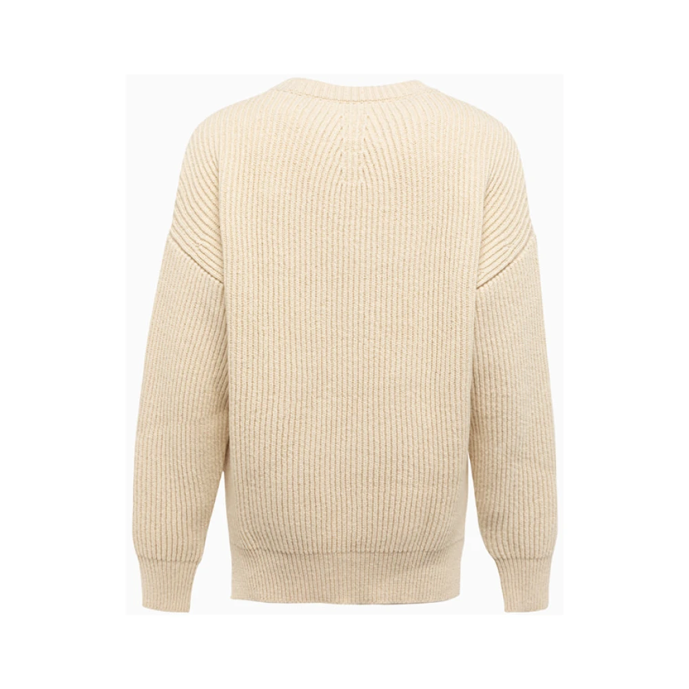 Jil Sander Italiaanse Ribgebreide Trui Beige Heren