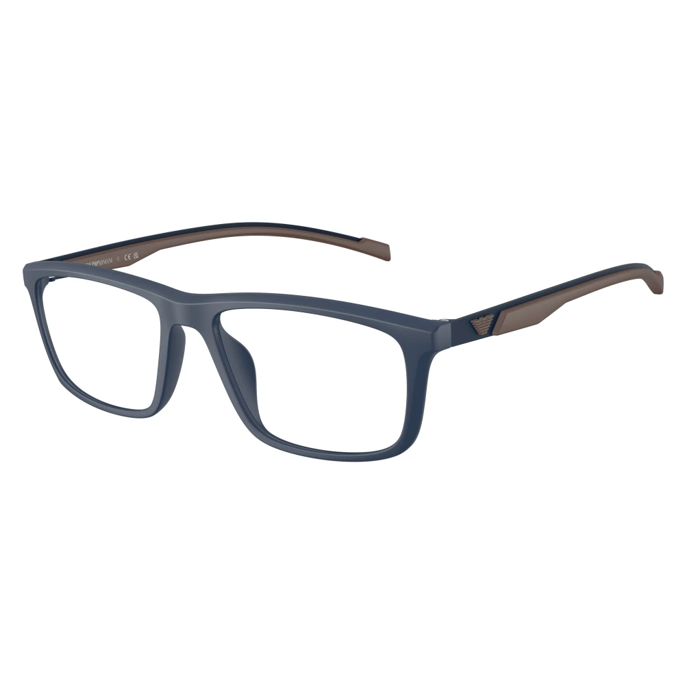 Emporio Armani Blue Ea3286u 6185 Man Optical Frames Injected Transparent Squared Normal - Image 2