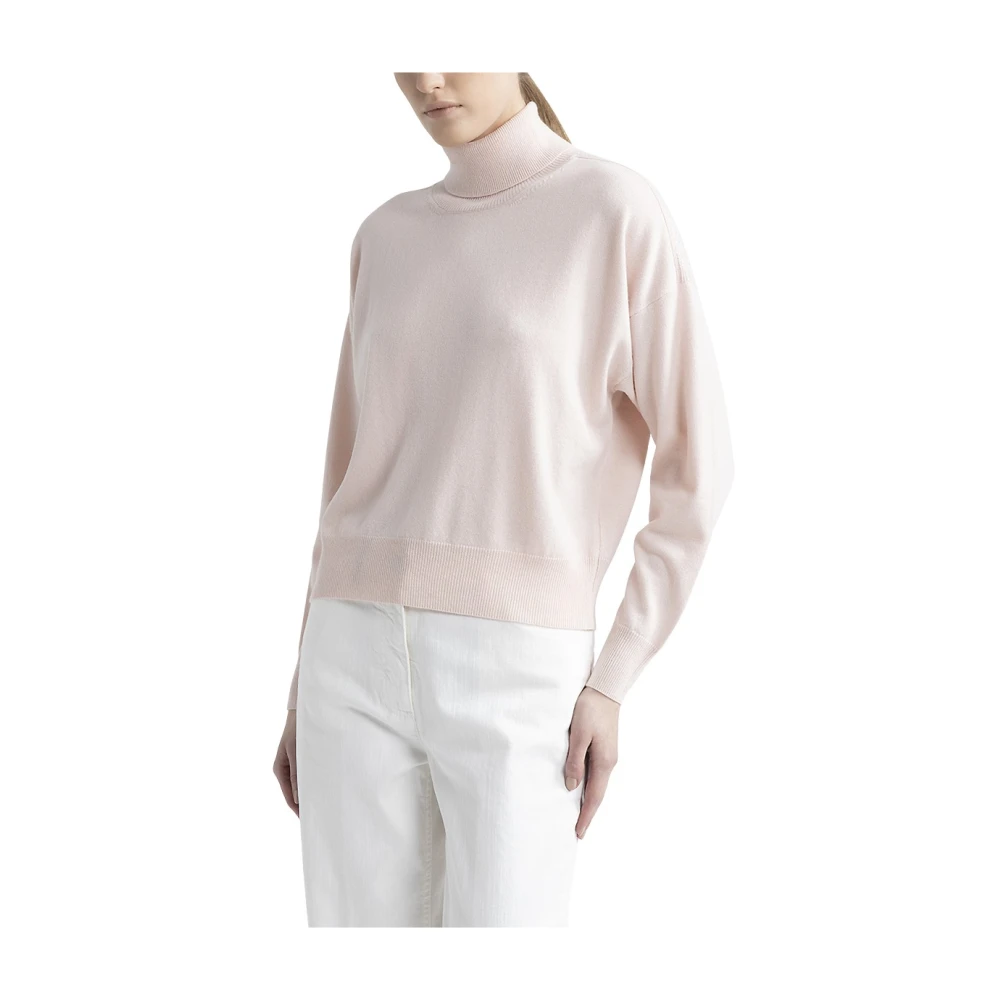PESERICO Wol zijde en kasjmier ronde hals trui Pink Dames