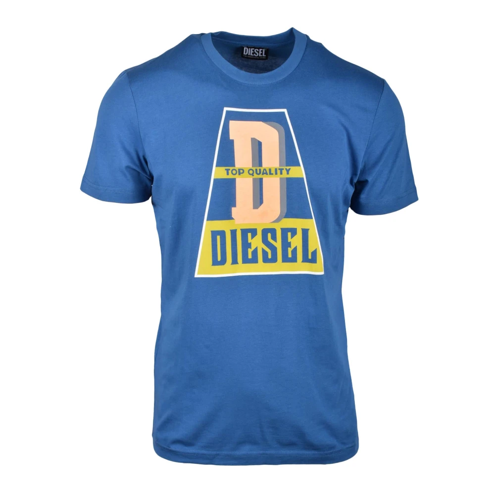 Diesel Katoenen Casual T-shirt Blue Heren