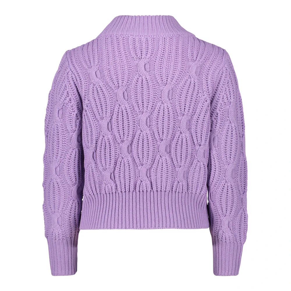 Betty & Co Grofgebreide Trui met Opstaande Kraag Purple Dames