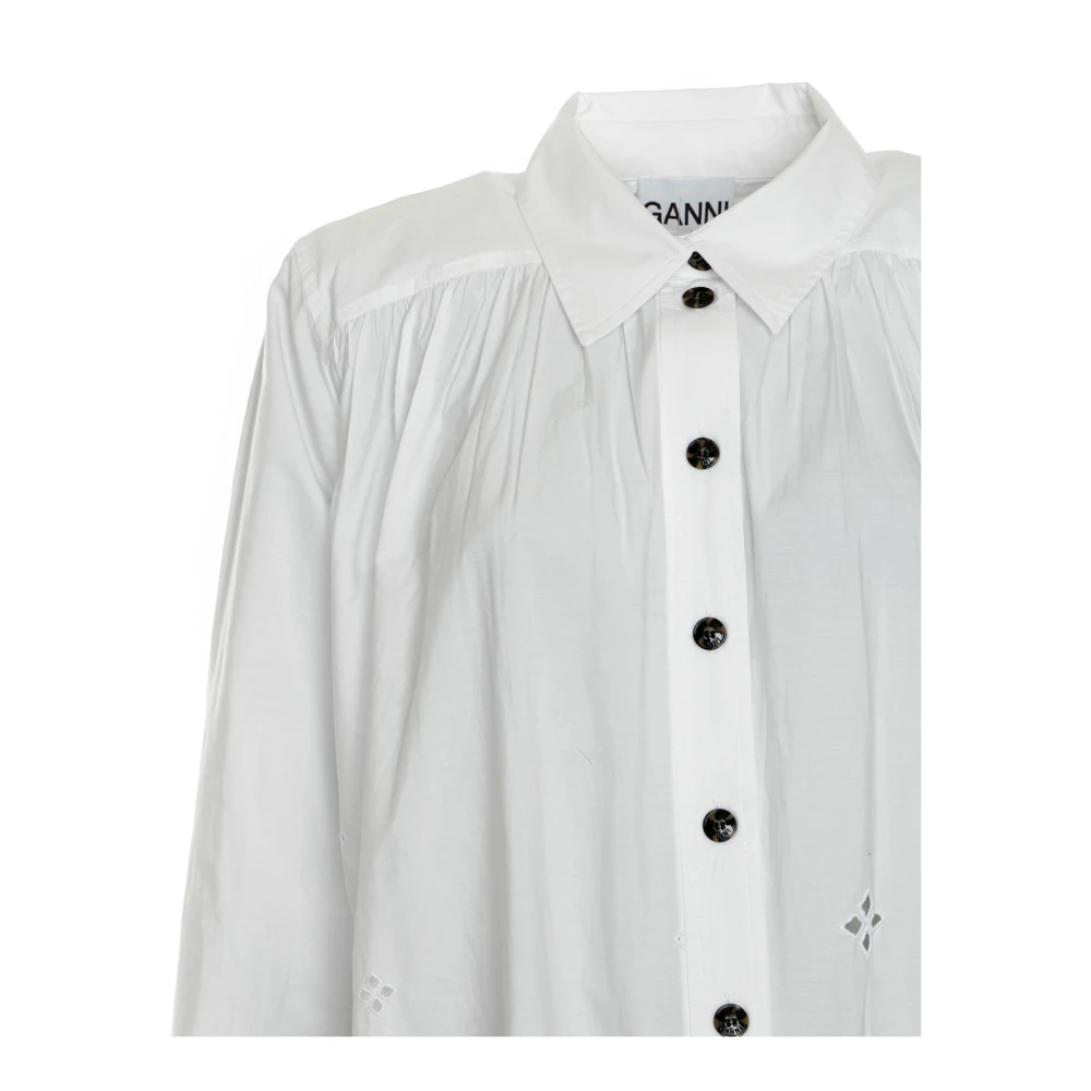 Ganni Shirt Dresses White Dames