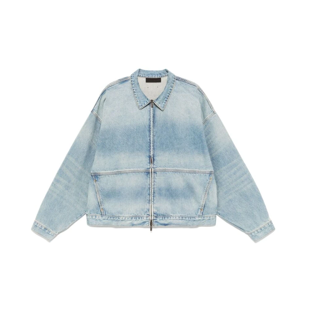 Fear Of God Lichtblauwe Jas met Rits en Zakken Blue Heren