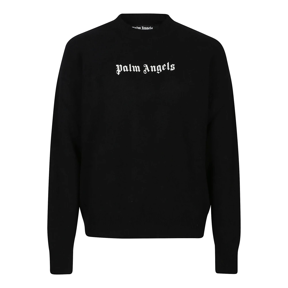 Palm Angels Zwart Wit Classic Logo Sweater Black Heren