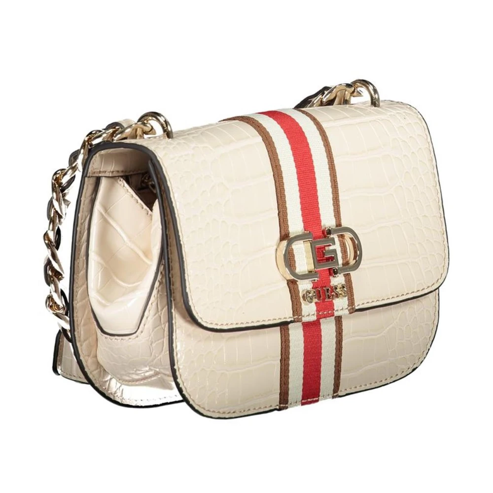 Guess Beige Schoudertas met Kettingriem Beige Dames