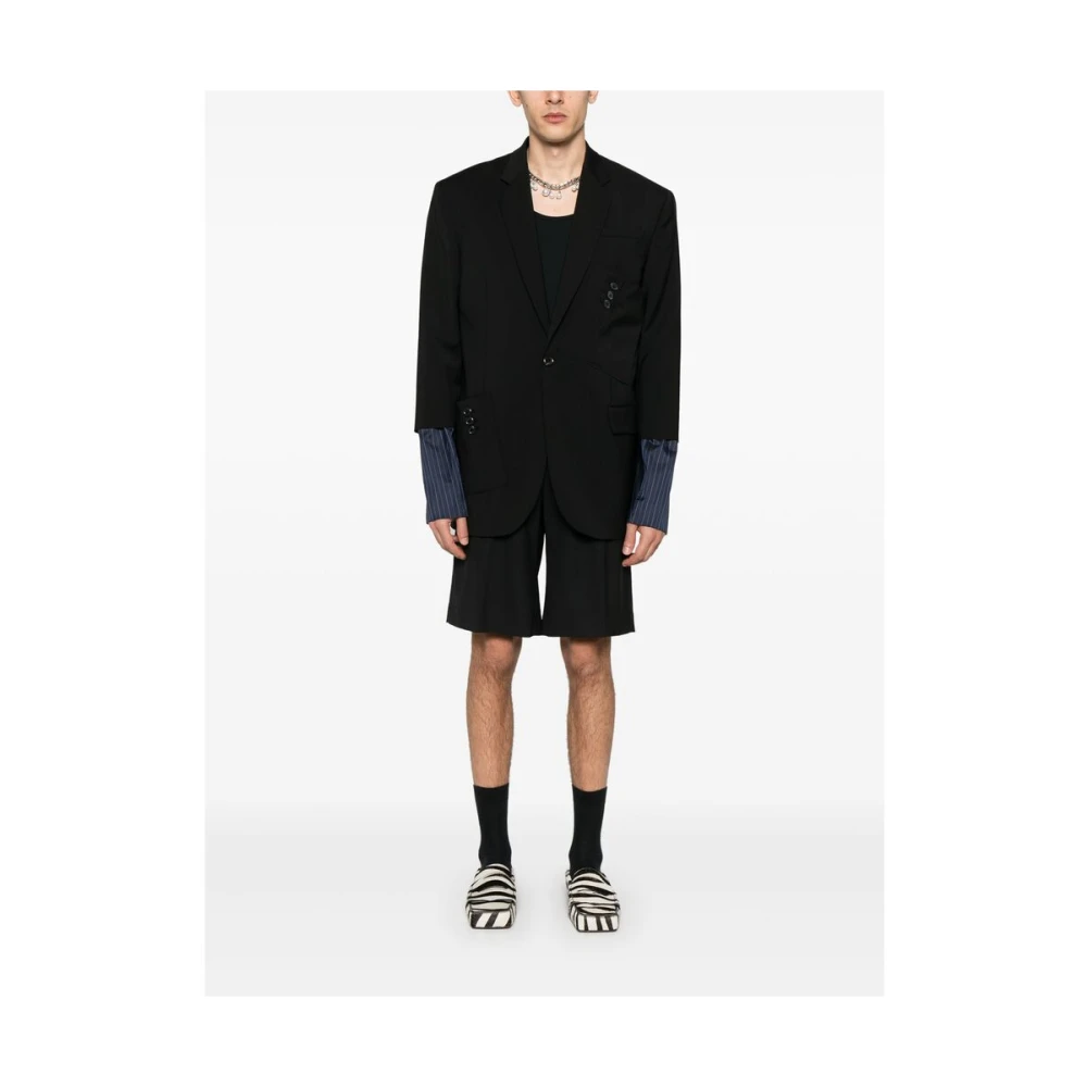 Moschino Zwarte jas met meerdere zakken en split Black Heren