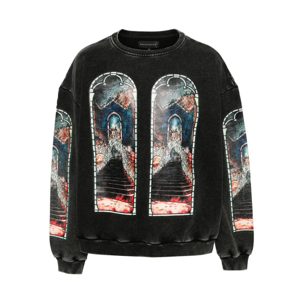 Who Decides War Stained Glass Crew Neck Sweater Multicolor Heren
