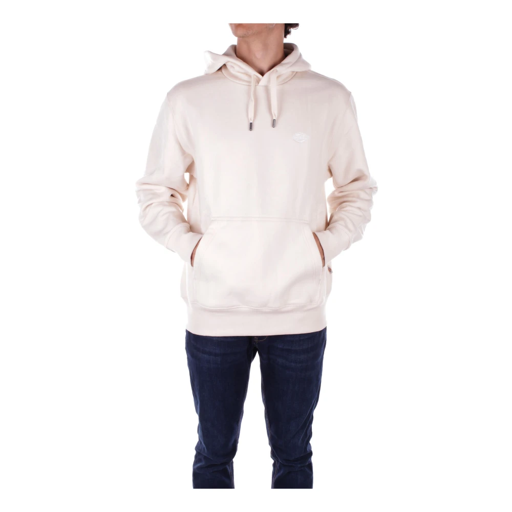 Dickies Crème Hoodie Sweater Logo Voorzak Beige Heren