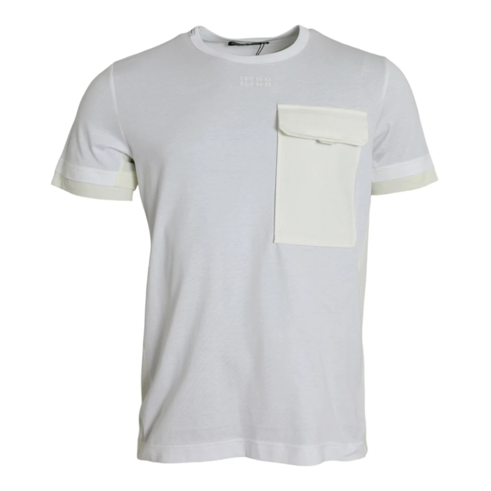 Dolce & Gabbana Men's White T-Shirts, M, Crew Neck T-Shirt