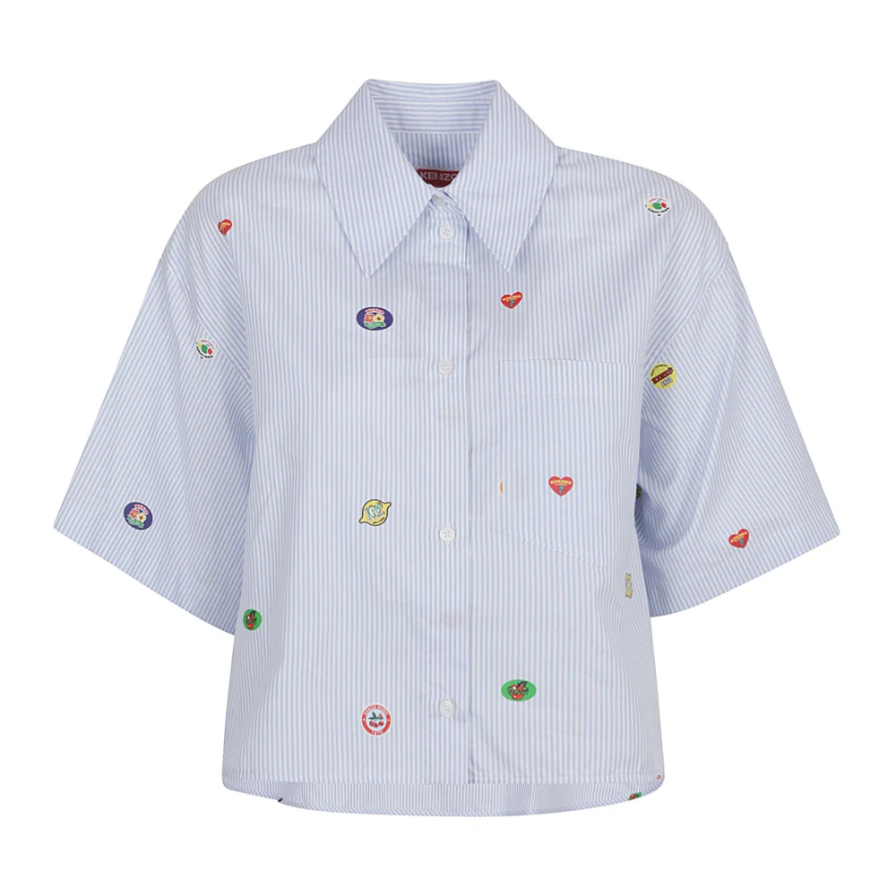Kenzo Blått Frukt Klistermärken Skjorta Multicolor, Dam