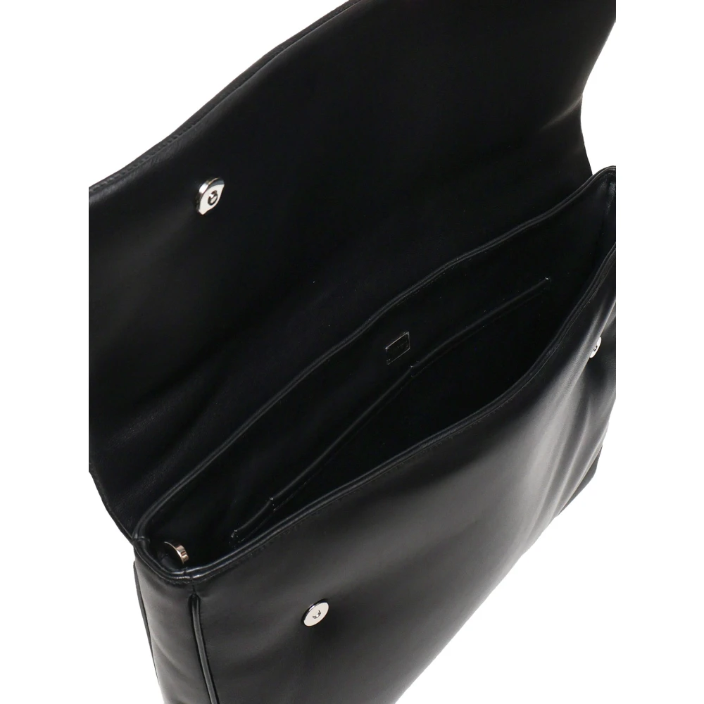 Dolce & Gabbana Zwarte Schoudertas met Drukknop Black Heren