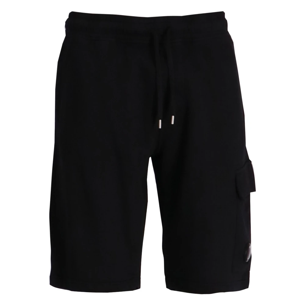 C.P. Company Zwarte Fleece Cargo Shorts Black Heren