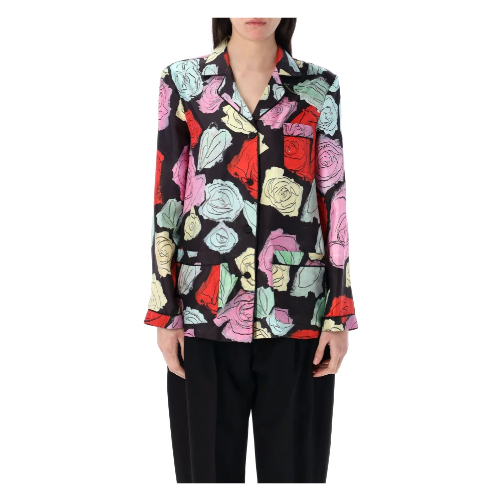 Marni Silke Twill Rosor Pyjamas Skjorta Multicolor, Dam