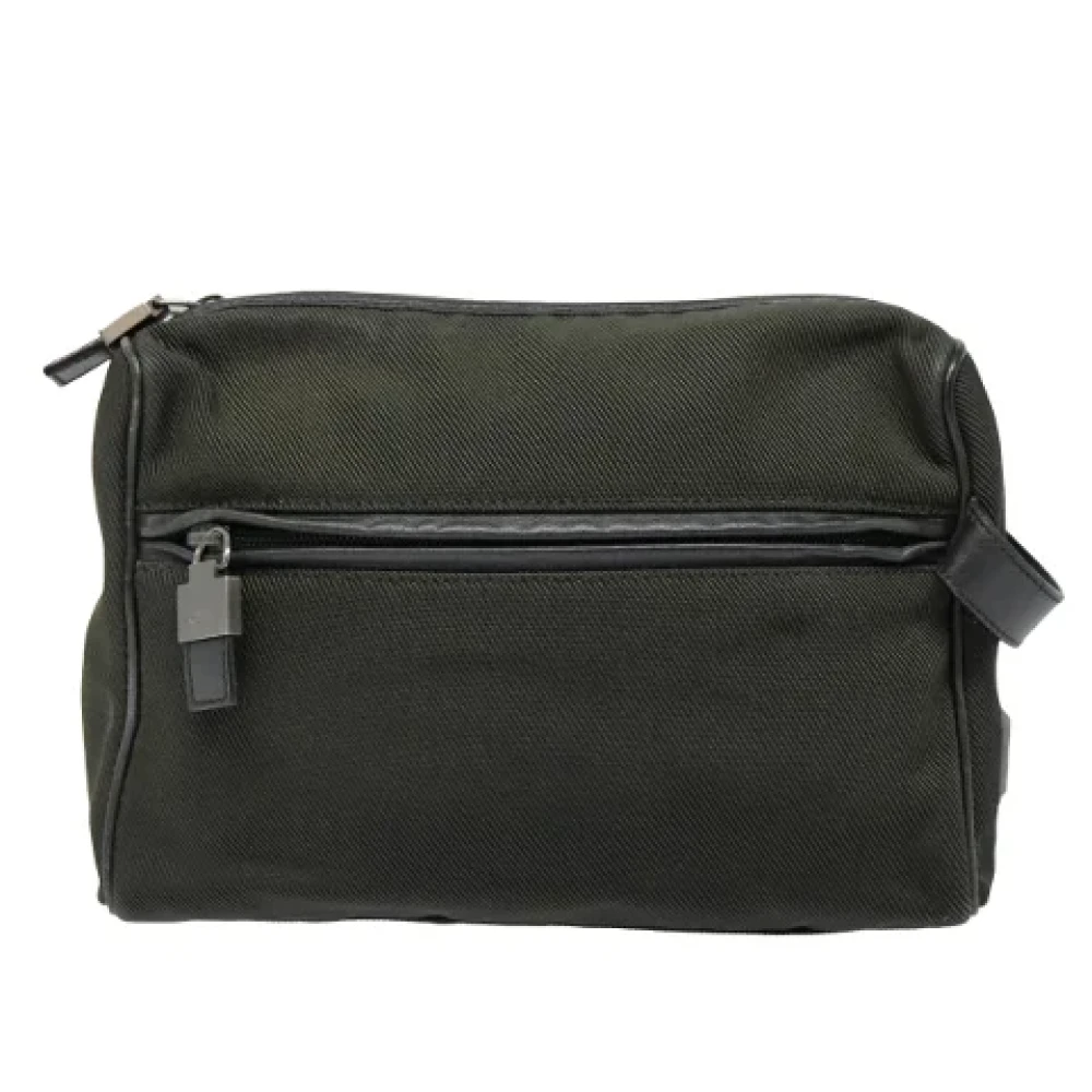 Salvatore Ferragamo Pre-owned Canvas clutches Green Dames
