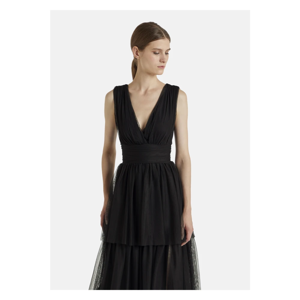 Nicowa Gerimpelde Jurk Balino Black Dames
