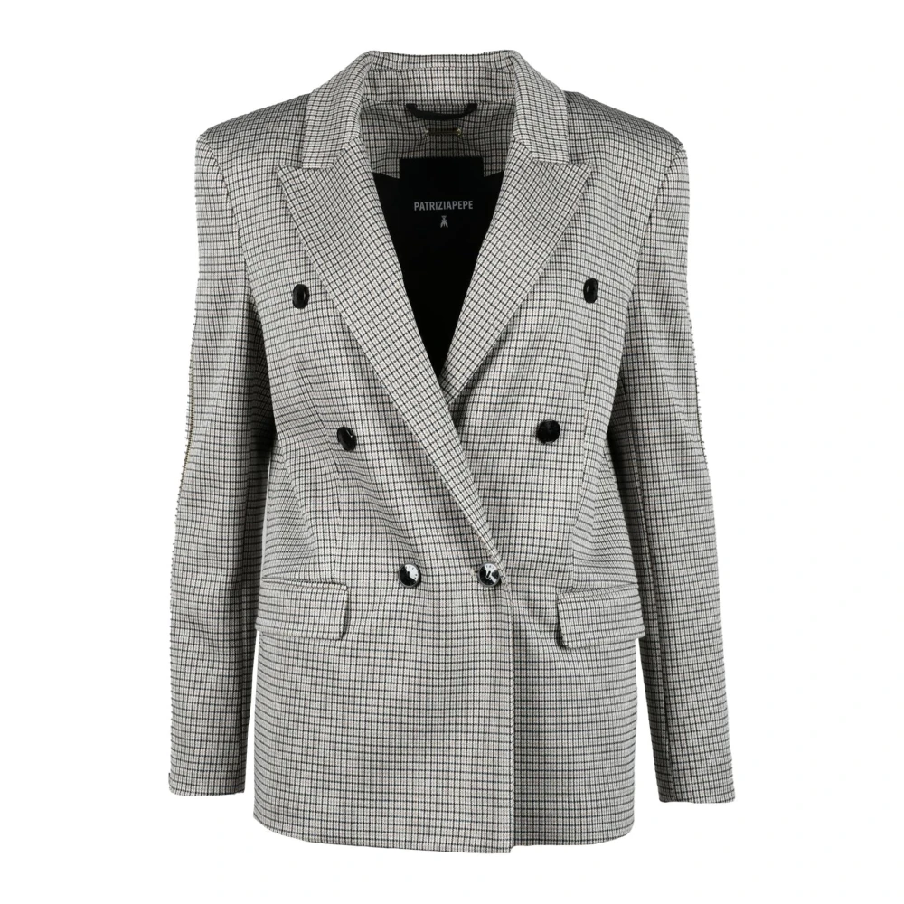 PATRIZIA PEPE Elegante Blazer met Viscosemix Gray Dames