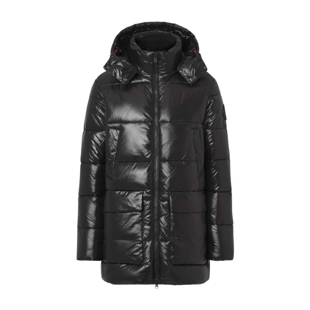 Save The Duck Zwarte jas met ritssluiting aan de voorkant Black Heren